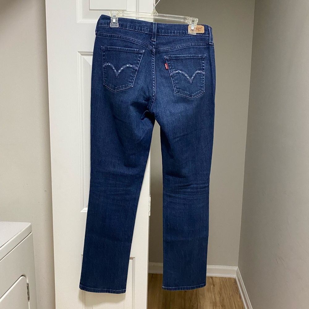 Levi’s Straight Leg Jeans Dark Wash Dark Blue - Picture 4 of 8
